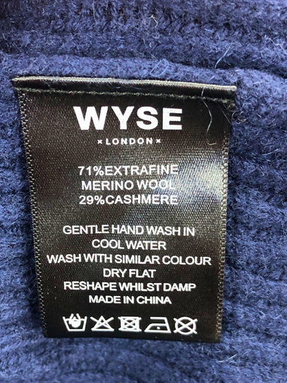 WYSE LONDON Midnight Cashmere / Wool Blend Cardigan UK L