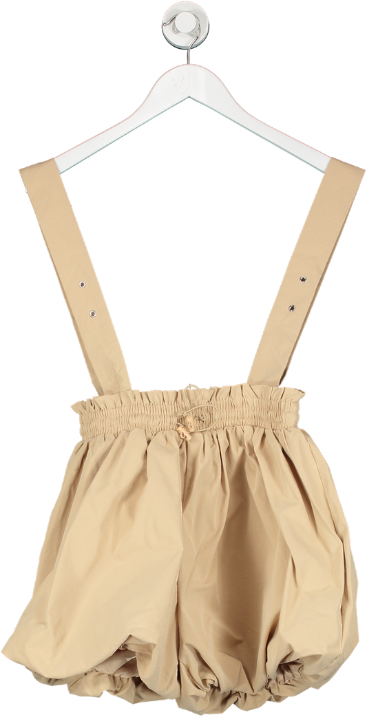 In The Style Beige Dungaree Shorts UK 6