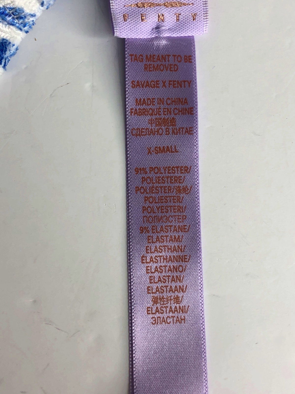 Savage Fenty Blue Floral Print Tie-Up Velvet Babydoll UK XS