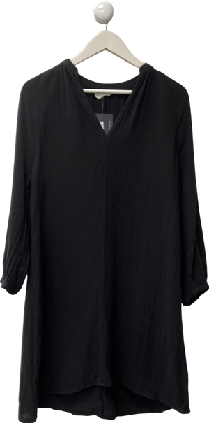 H&M Black Double-weave Tunic Dress UK XS