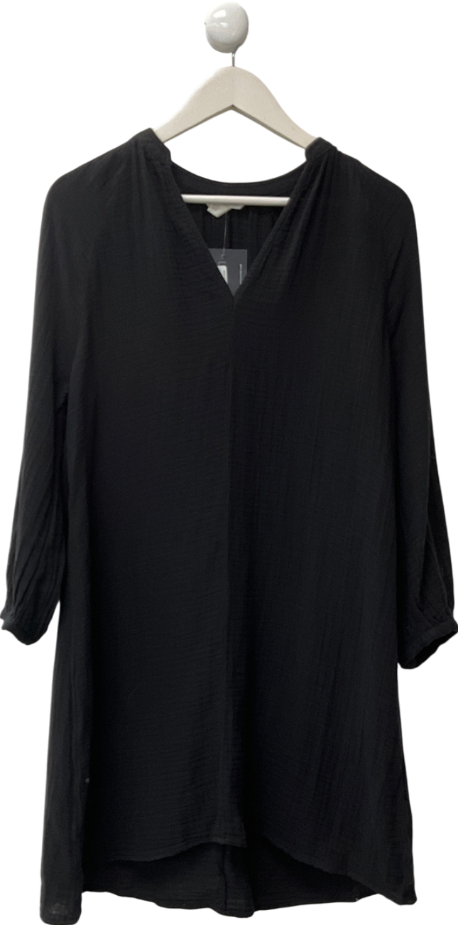 H&M Black Double-weave Tunic Dress UK XS