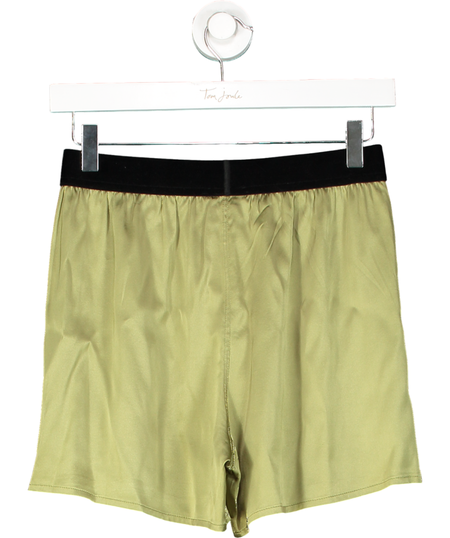 Tom Ford Green 100% Silk Logo Band Boxer Shorts UK XS