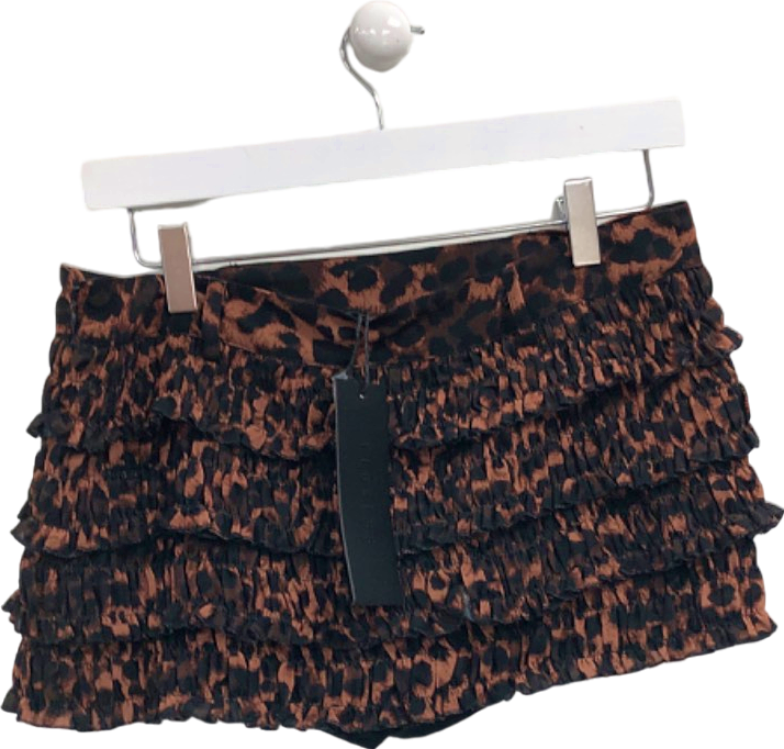 Lioness Leopard Print Ruffle Mini Skort UK XS