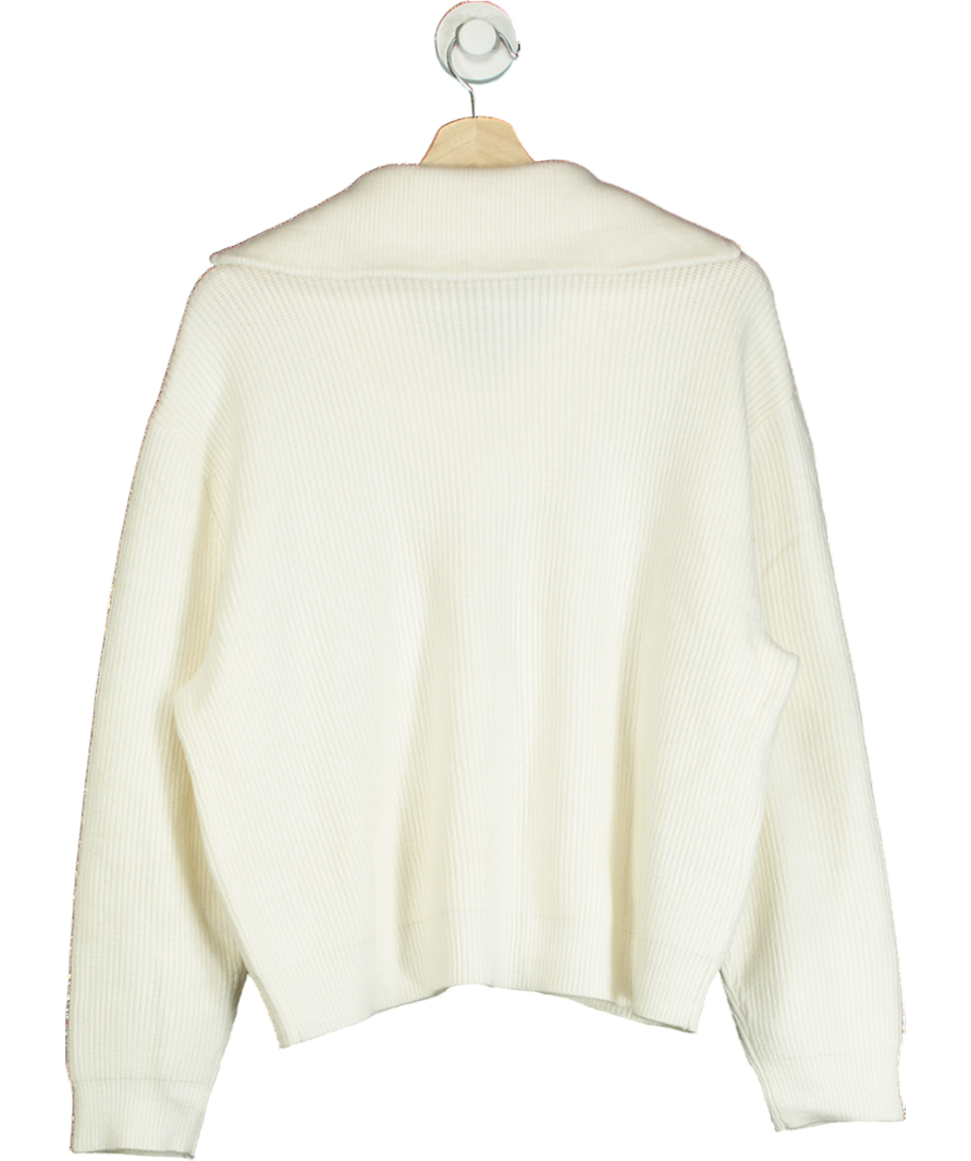 MANGO Cream Zip Neck Jumper UK M