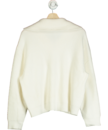 MANGO Cream Zip Neck Jumper UK M