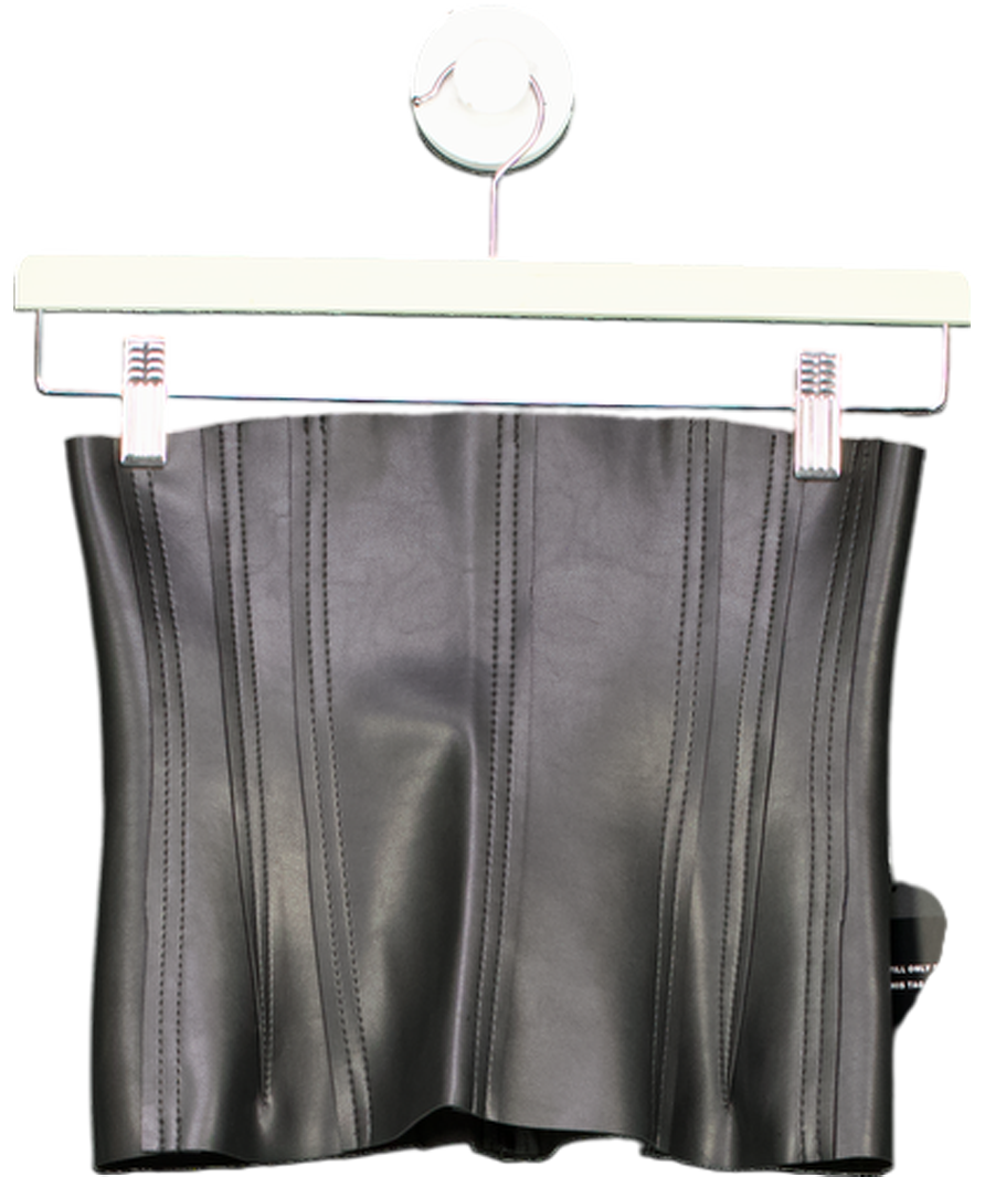 Norma Kamali Black Grace Corset Vegan Leather UK M