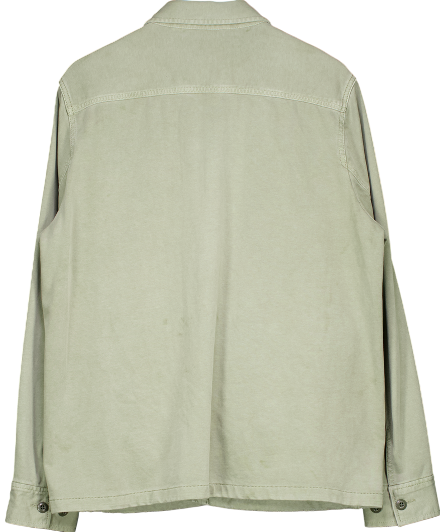 Faherty Green Long Sleeve Cotton Shirt UK L