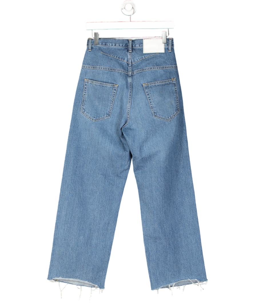 Bassike Blue High Rise Straight Leg Jeans W24