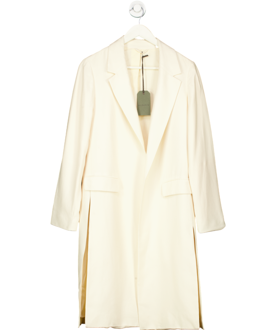 AllSaints White Aleida Duster Coat UK 6
