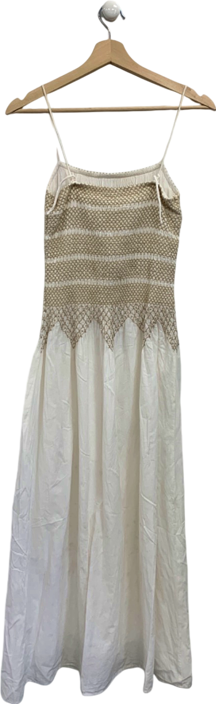 & Other Stories White Smocked Sundress UK 4