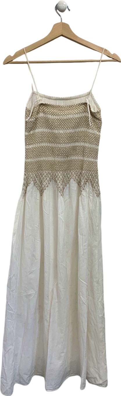 & Other Stories White Smocked Sundress UK 4