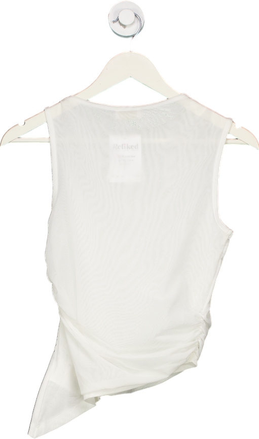 Kookai White Asymmetrical Sleeveless Top UK 8