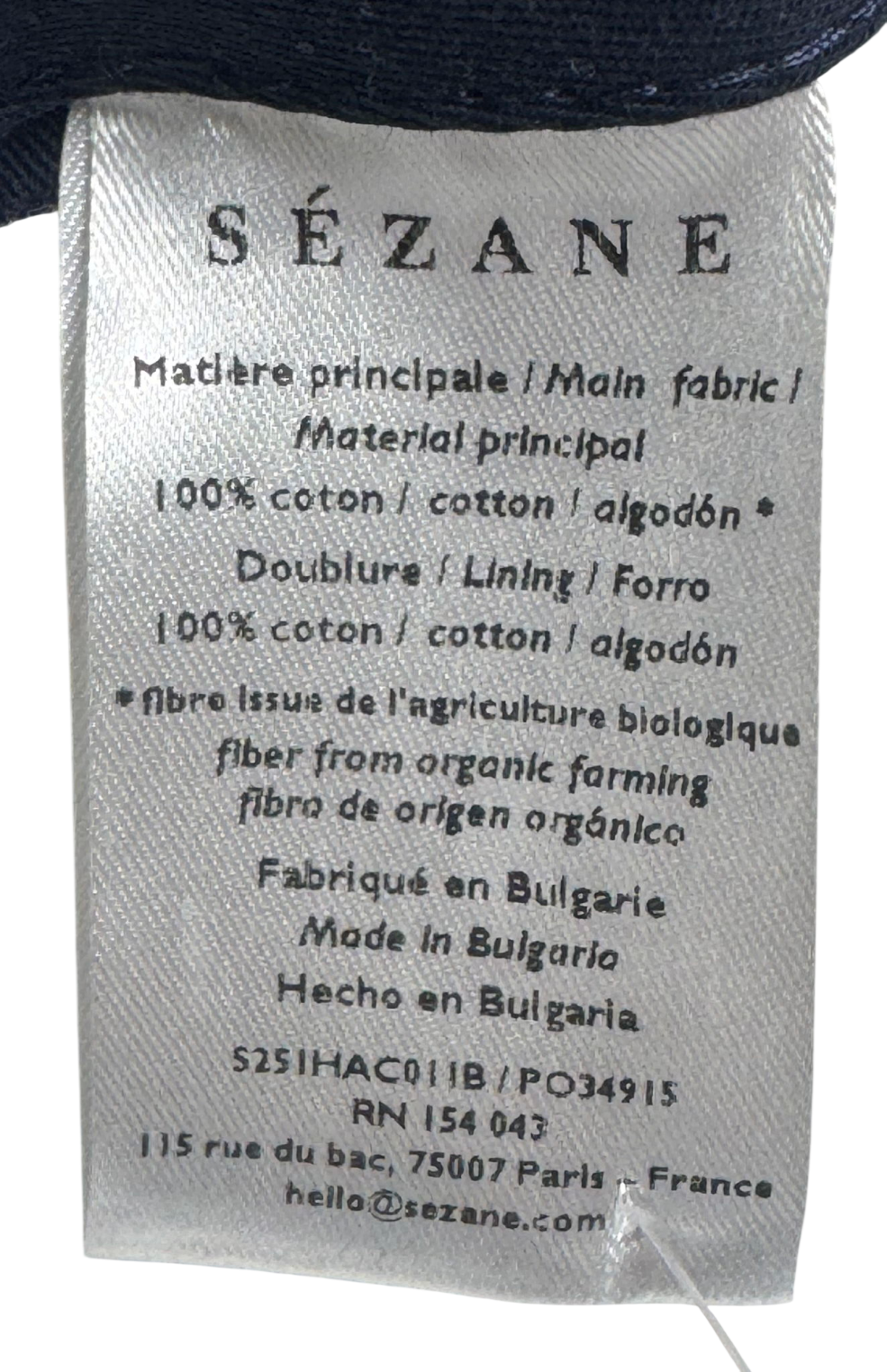 Sezane Blue Bucket Hat One Size