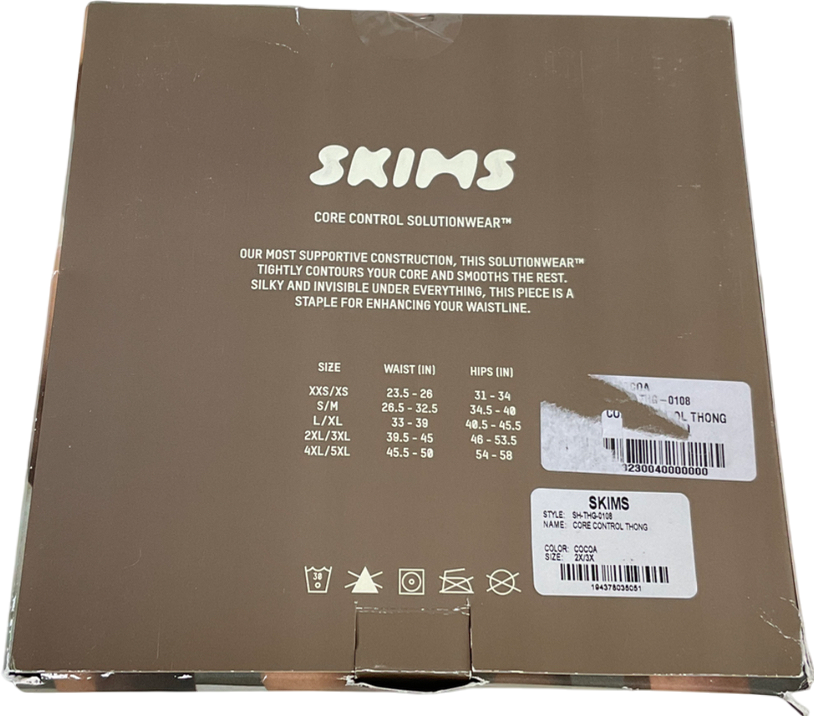SKIMS Brown Core Control Thong - Cocoa UK XXXL