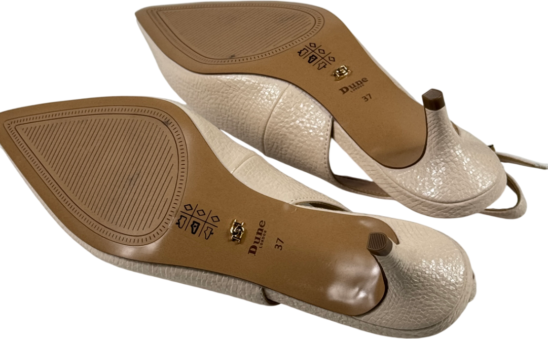 DUNE Cream Slingback Brooch Detail Shoe - Ecru UK 4 EU 37 👠