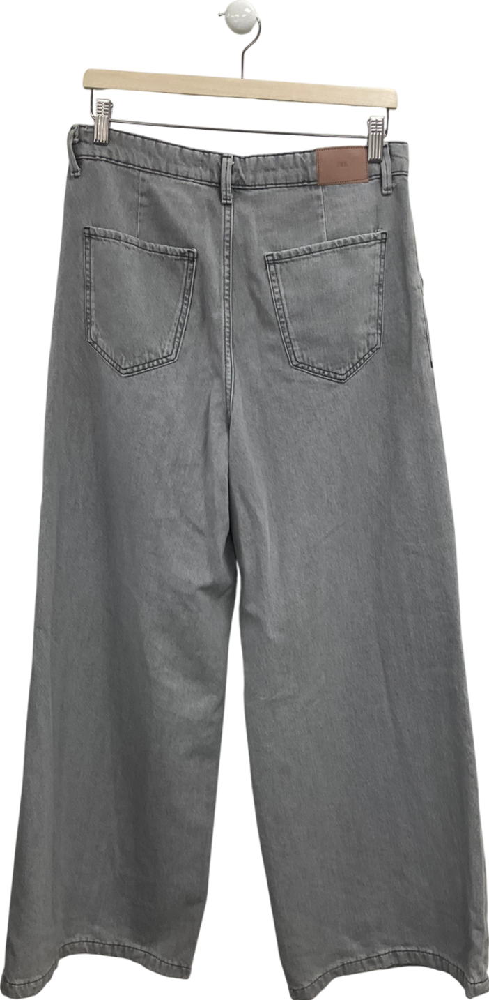 ZARA Grey Wide Leg Jeans UK 10