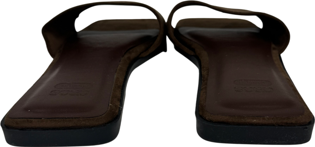 ASOS Brown Ig Square Toe Flat Mule Sandals In Chocolate UK 7 EU 40 👠