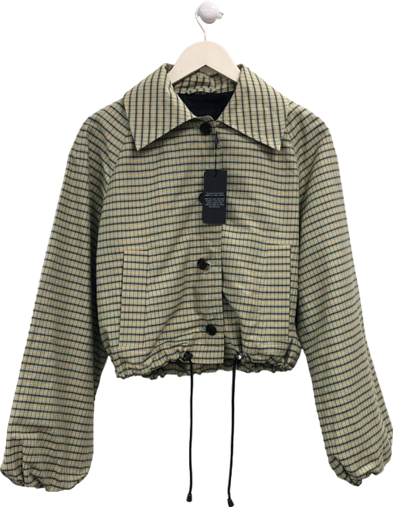 Rails Beige Check Cropped Jacket UK S