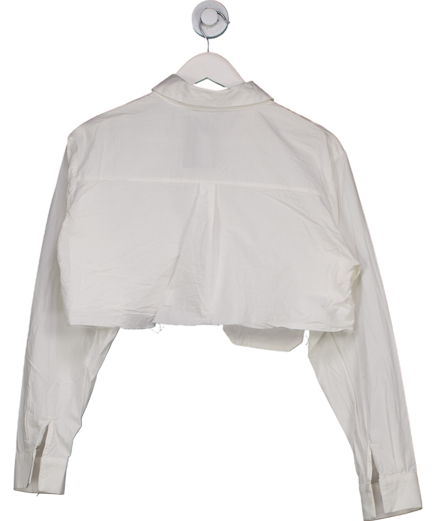 storets White Distressed Cropped Shirt UK S/M