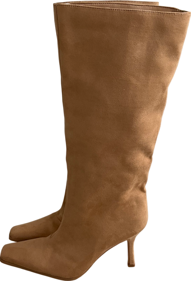 Ego Beige Cecil Square Toe Faux Suede Boots UK 6 EU 39 👠