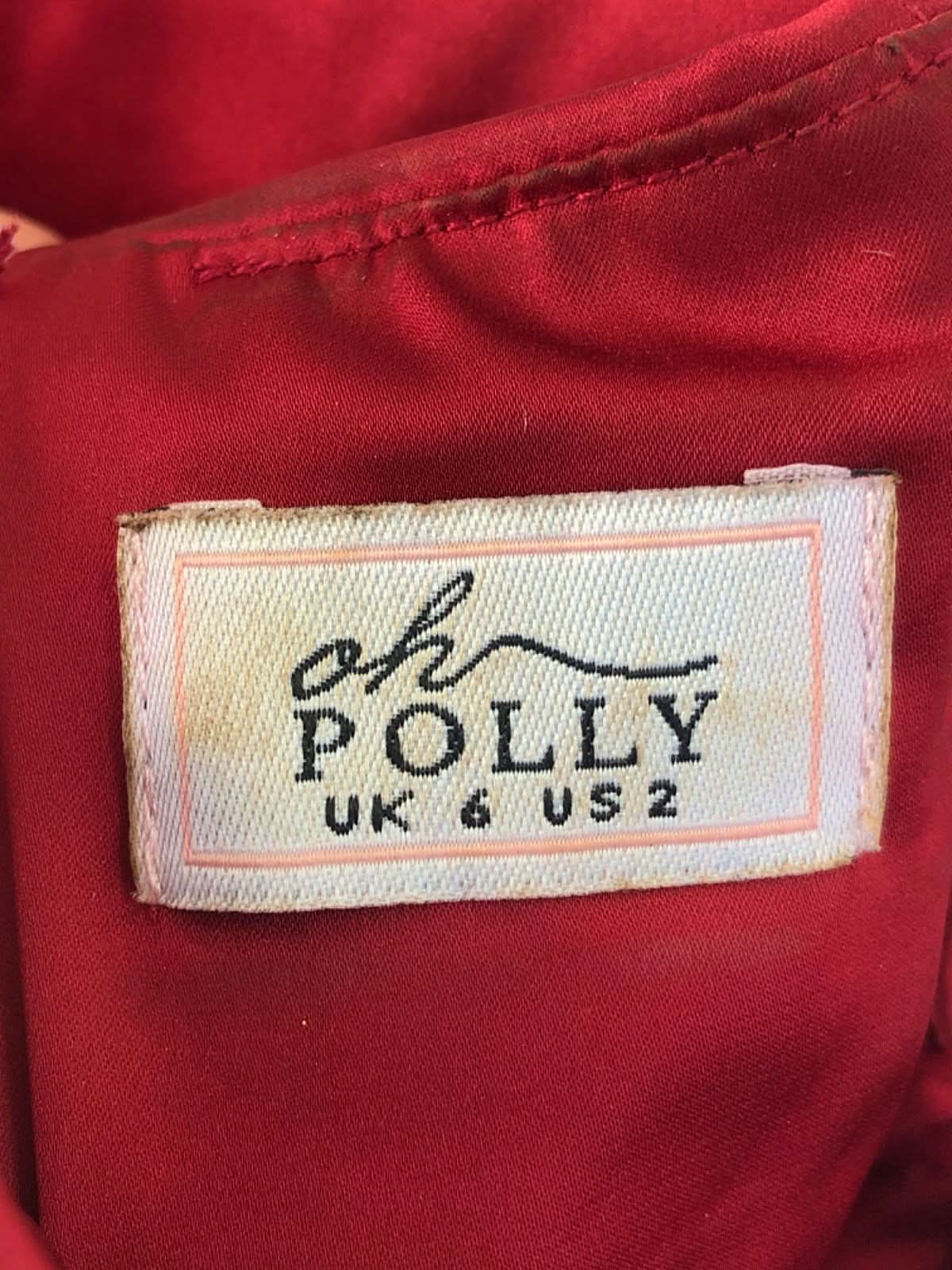 Oh Polly Red Ruched Bodycon Dress UK 6/US 2