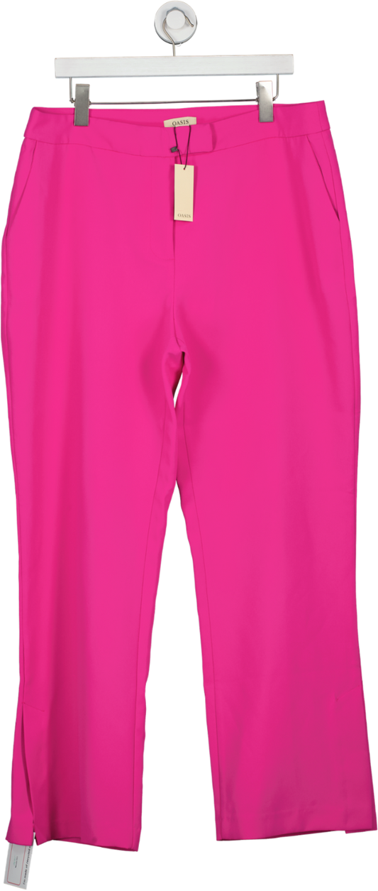 Oasis Pink Side Split Detail Tailored Trousers UK 18