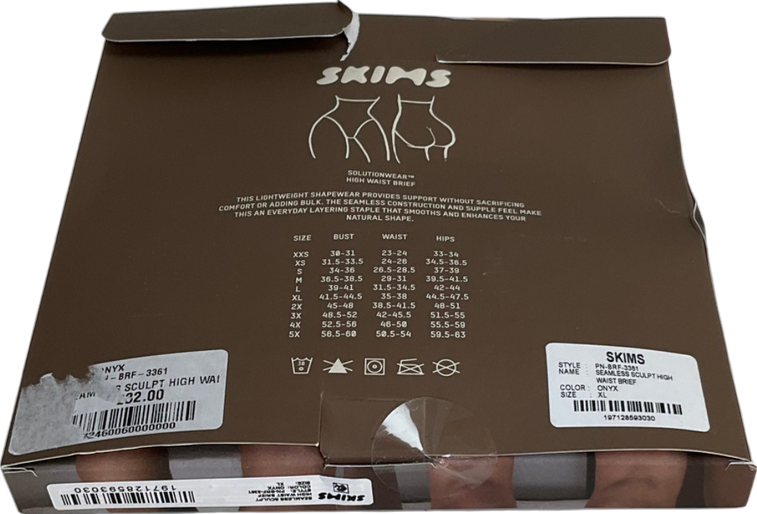 SKIMS Black Seamless Sculpt High Waist Brief - Onyx UK XL