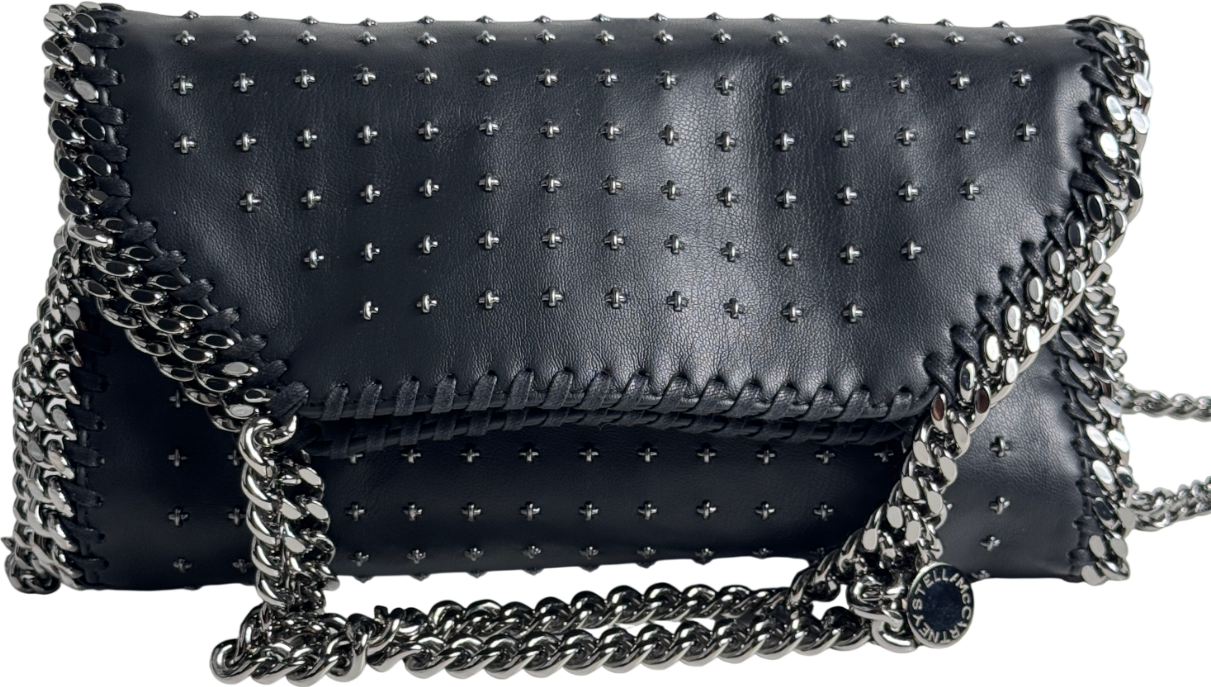 STELLA MCCARTNEY Black Mini Star-studded Falabella Cross-body Bag