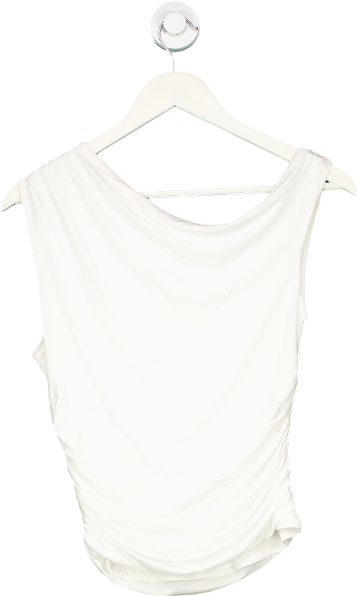 Tala White Draped Sleeveless Top UK M