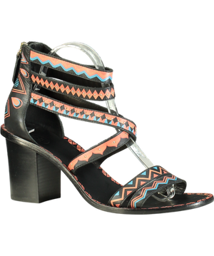 ASH Black Abstract Printed Ankle Sandals UK 7 EU 40