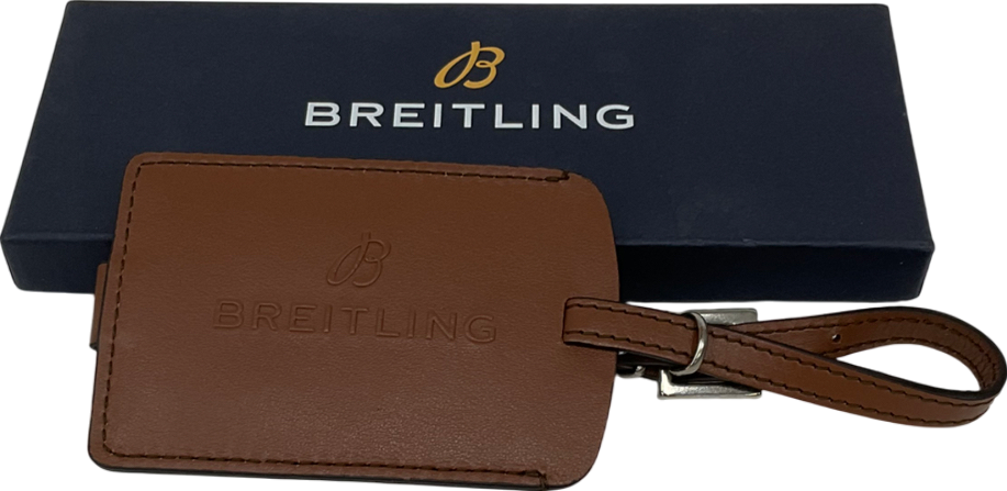 Breitling Brown Leather Luggage Tag