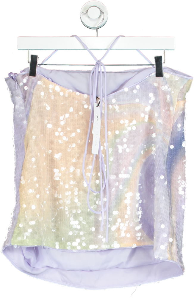 ASOS Multicoloured Sequin Strapless Top UK 10