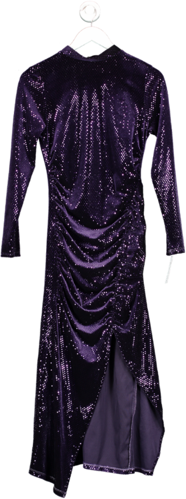 ZARA Purple Sequinned Midi Dress UK S