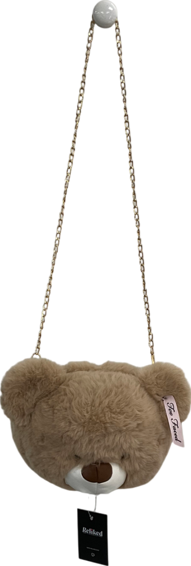 Two Faced Brown Teddy Bear Head Cross Body Bag