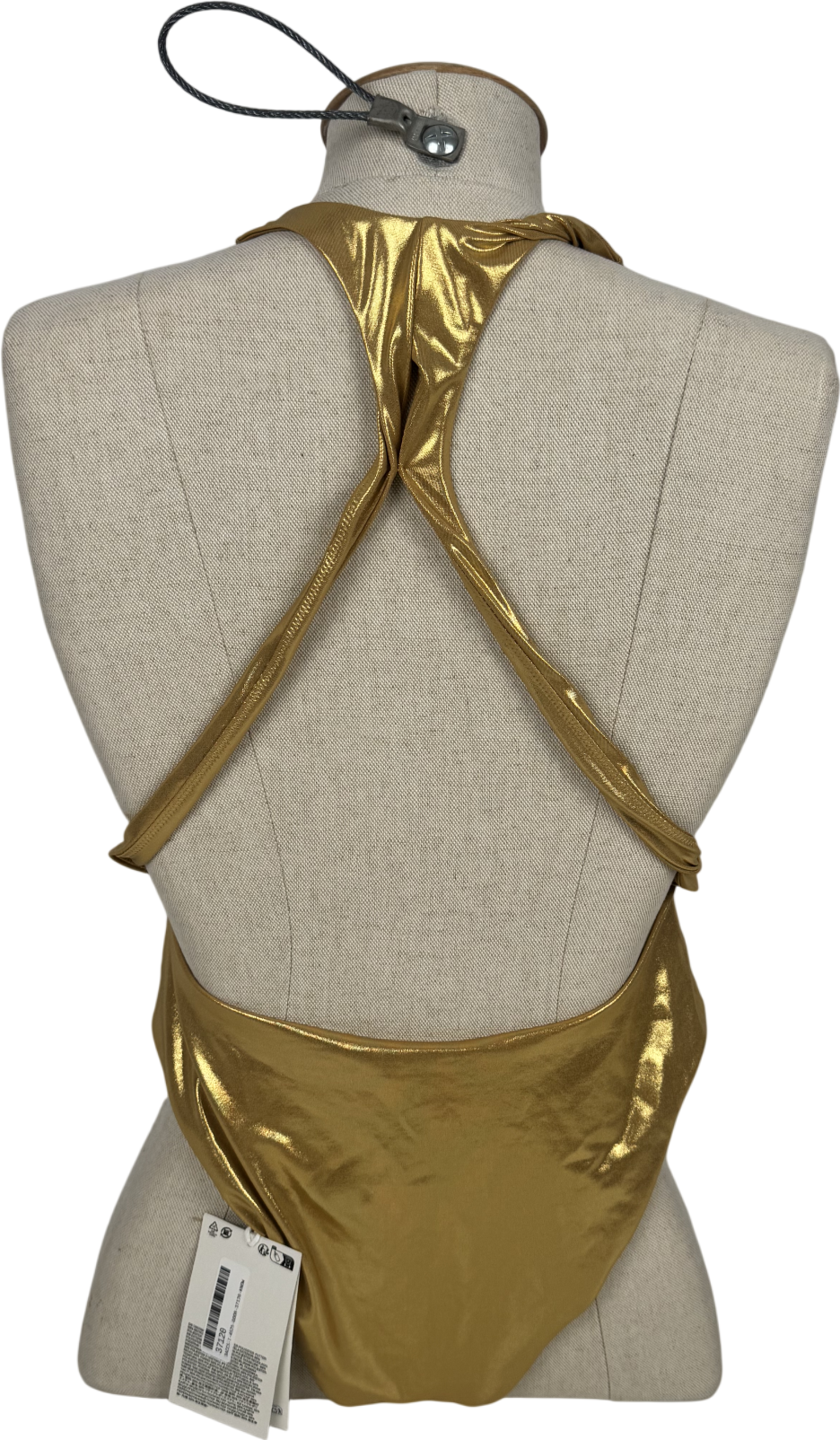 H&M Metallic Open-back Swimsuit UK S