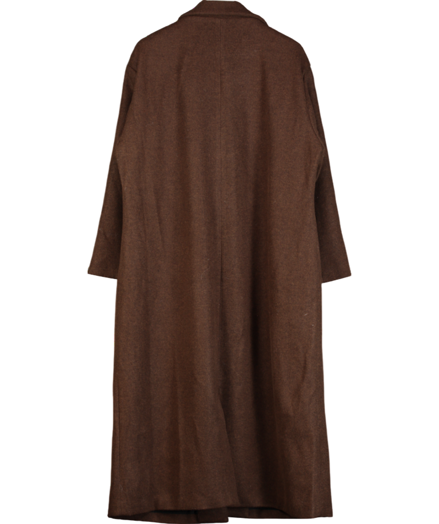 White Fox Chocolate Brown Smart Casual Oversized Coat UK L/XL