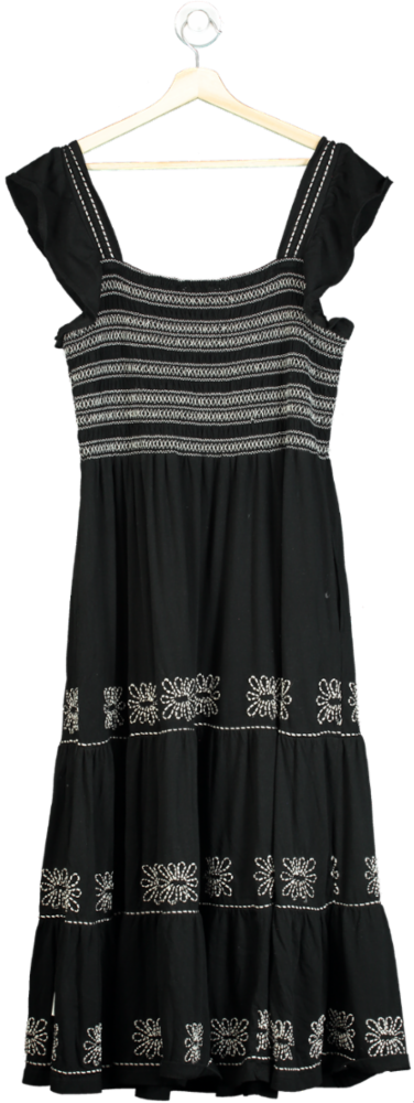 Monsoon Black Embroidered Maxi Dress UK L