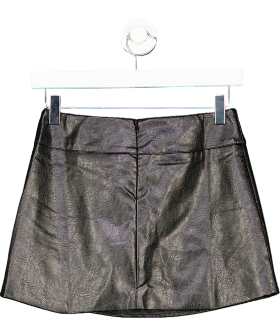 White Fox Black Worth Waiting Pu Mini Skirt Bl UK XS