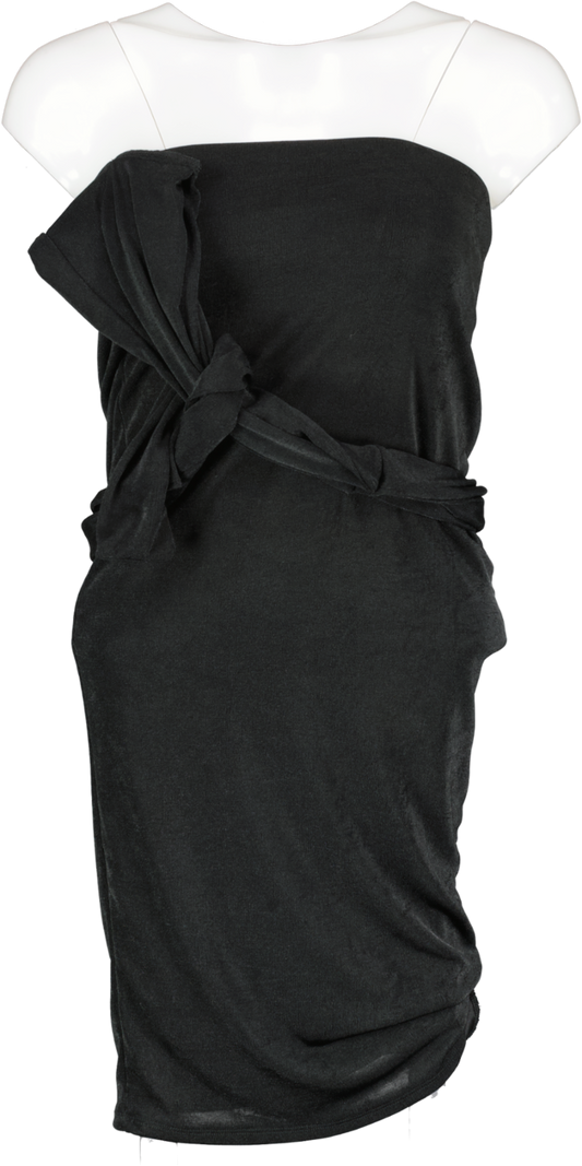 Fashion Nova Black Neck Wrap Maxi Dress UK XS