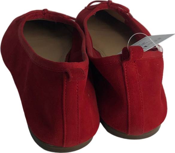 H&M Red Leather Ballet Pumps UK 7 EU 40 👠