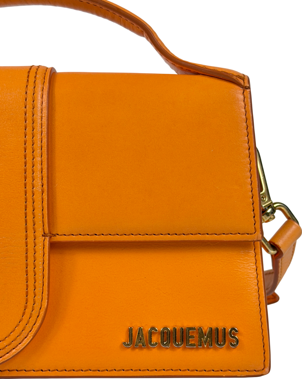 JACQUEMUS Orange Leather Le Grand Bambino Top-handle Bag