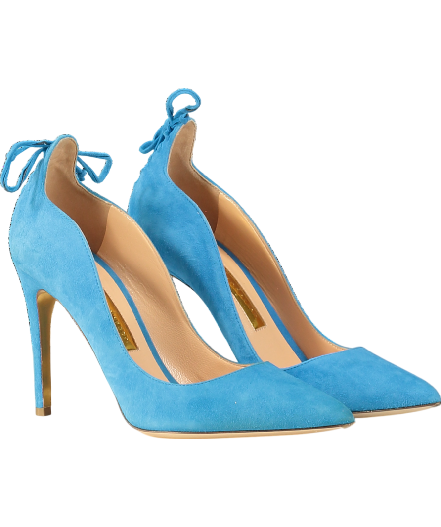 Rupert Sanderson Blue Turquoise Suede Heels UK 4.5 EU 37.5 👠