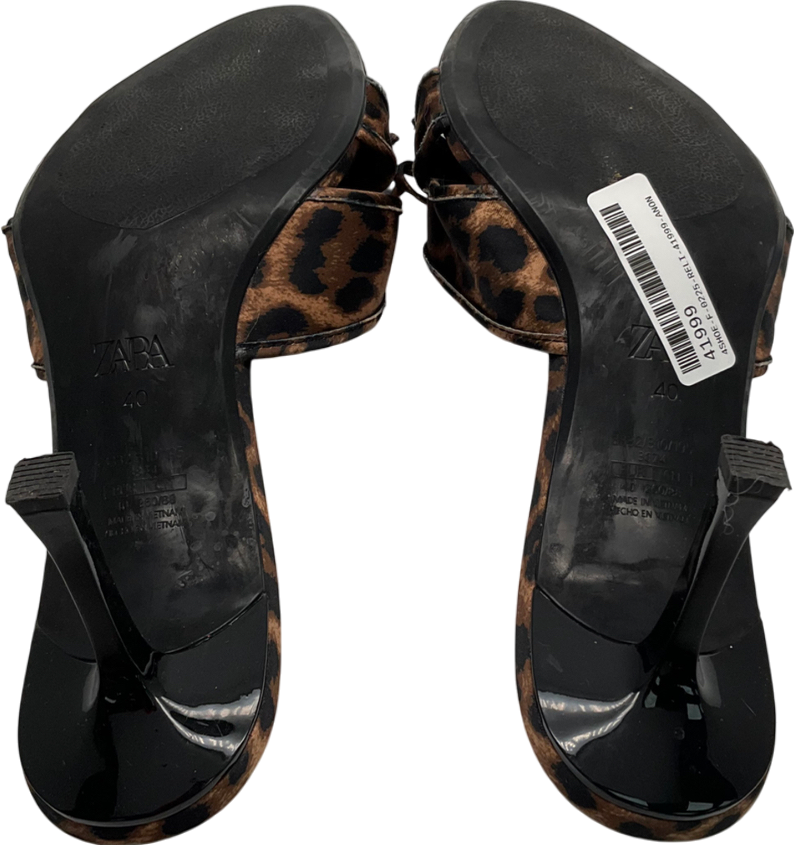 ZARA Brown Animal Print High-heel Sandals UK 7 EU 40 👠