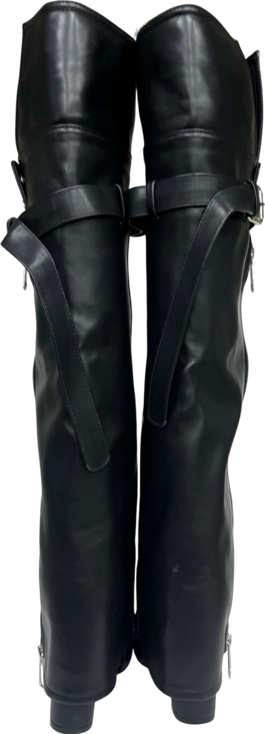 Ego Black Loraine Knee High Boots UK 6 EU 39 👠
