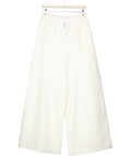 Alexae White Twill Pleated Trousers UK M