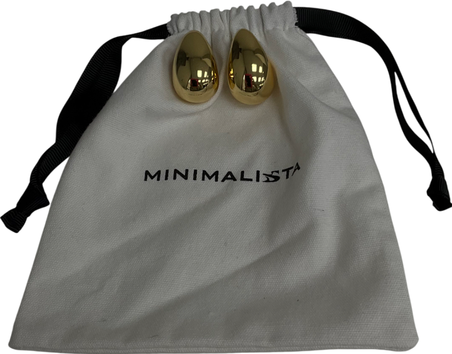 minimalista Metallic Gold Chunky Earrings One Size