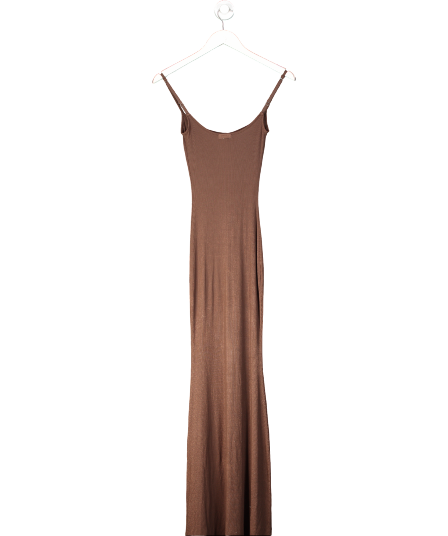 SKIMS Brown Soft Lounge Long Slip Maxi Dress UK XS