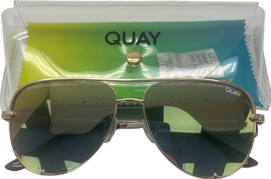 Quay Gold High Key Mini  polarised Sunglasses in Case