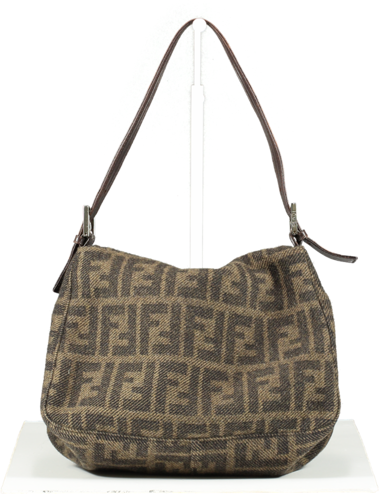 Fendi Brown Zucca Monogram Mama Baguette Shoulder Bag One Size