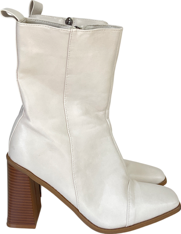 dorothy perkins White Block Heel Ankle Boots UK 6 EU 39 👠